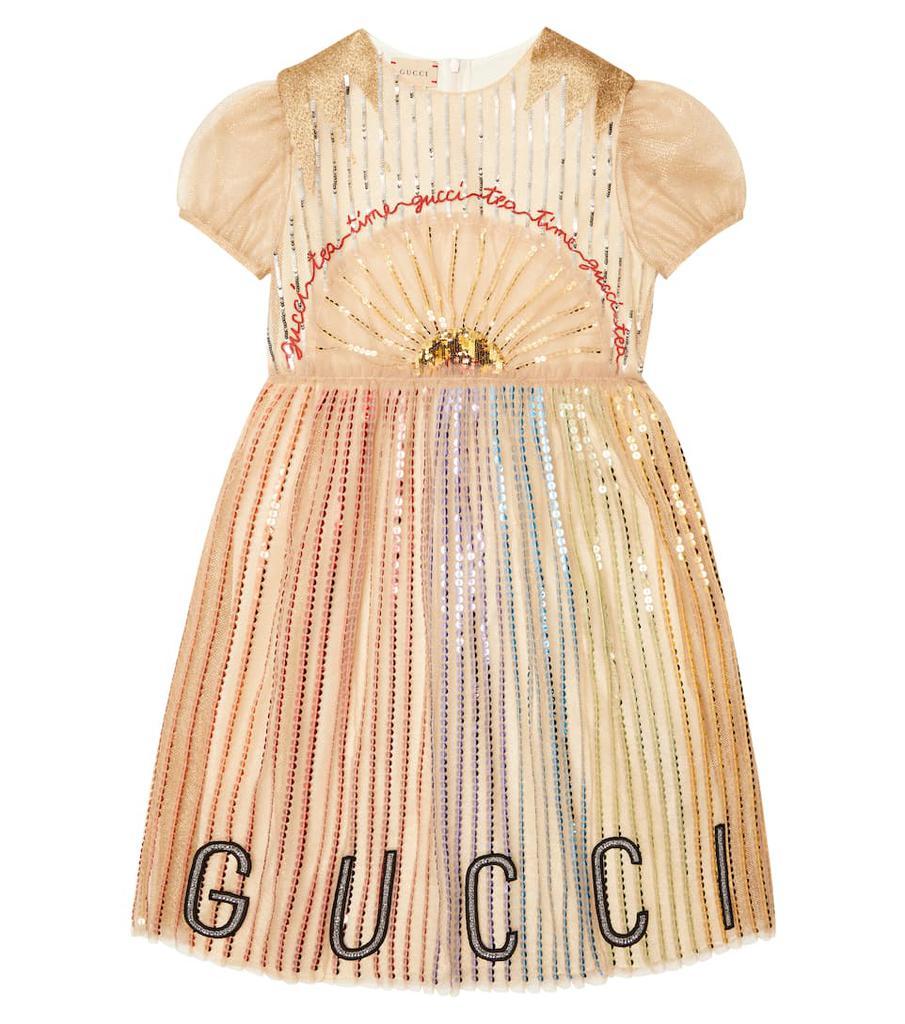 商品Gucci|亮片薄纱连衣裙,价格¥26314,第1张图片