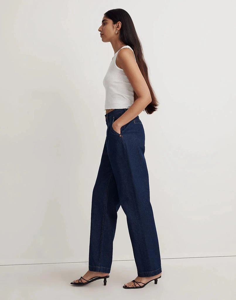 商品Madewell|Baggy Straight Jeans in Woodham Wash: Pleated Edition,价格¥375,第2张图片详细描述