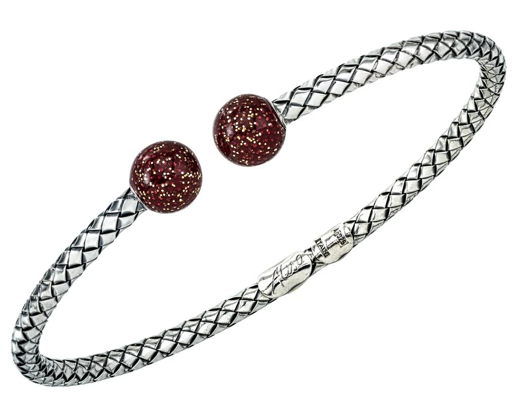 商品Alisa|Alisa Women's Sterling Silver & Burgundy Speckled Enamel Bracelet,价格¥1166,第1张图片