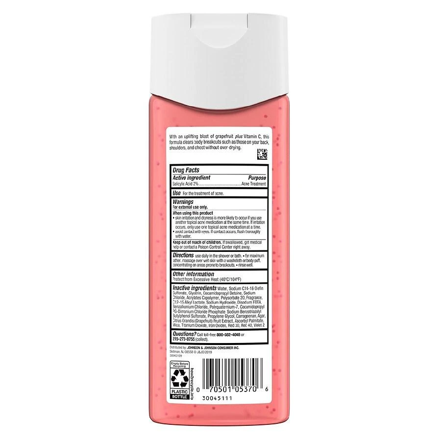 商品Neutrogena|Body Clear Wash Salicylic Acid Acne Treatment Pink Grapefruit,价格¥90,第2张图片详细描述