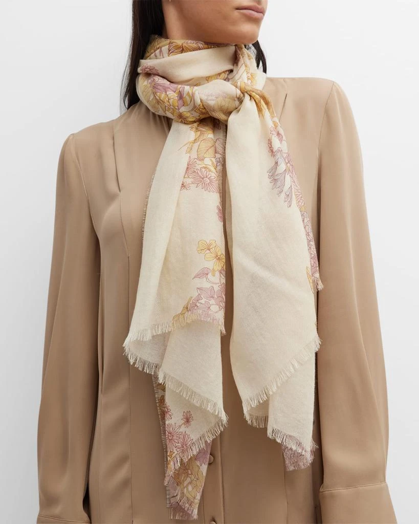 商品Loro Piana|Floral Cashmere-Silk Stole,价格¥9819,第1张图片