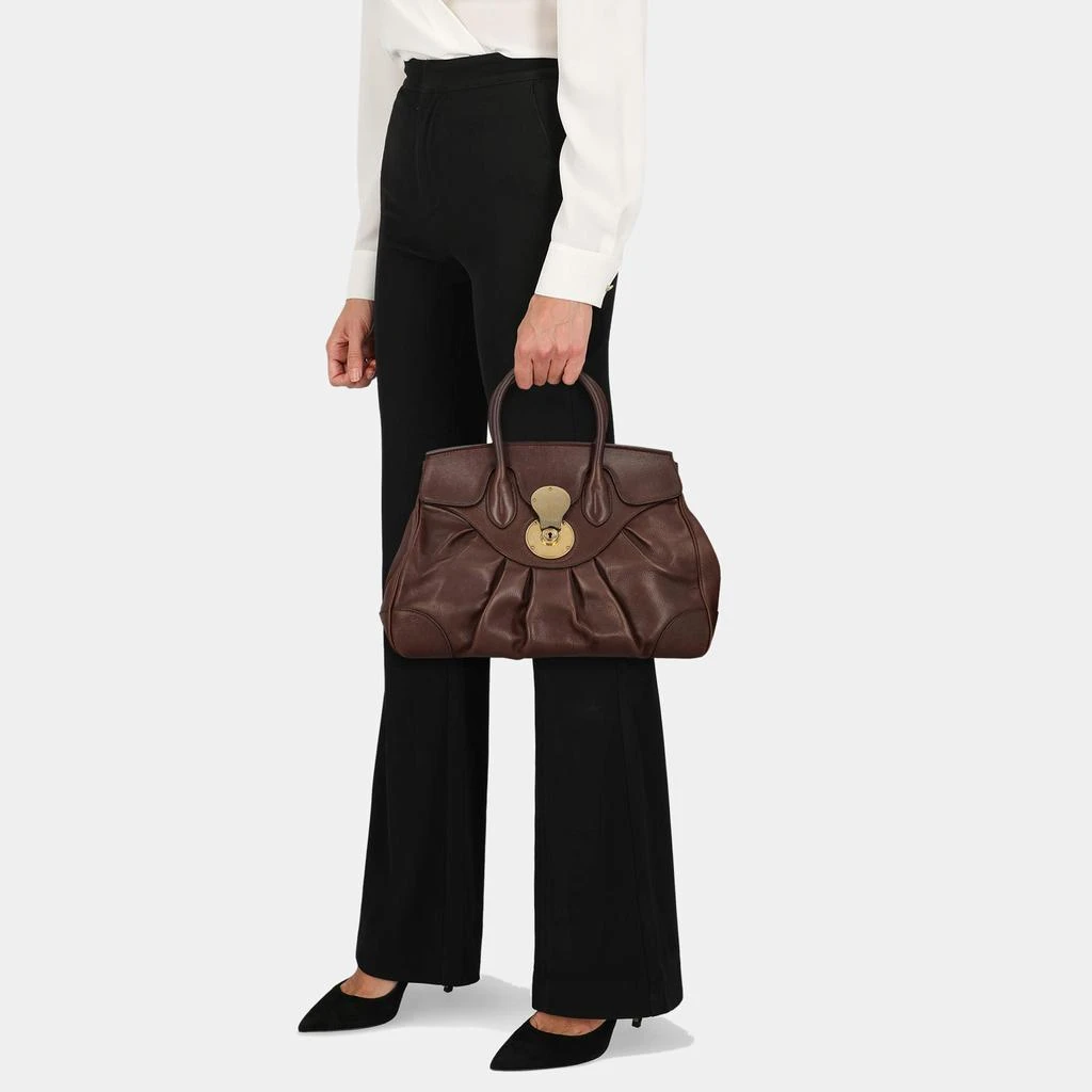 商品[二手商品] Ralph Lauren|Ralph Lauren  Women's Leather Tote Bag - Brown - One Size,价格¥6099,第2张图片详细描述