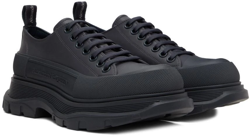 商品Alexander McQueen|Black Tread Slick Sneakers,价格¥2334,第4张图片详细描述