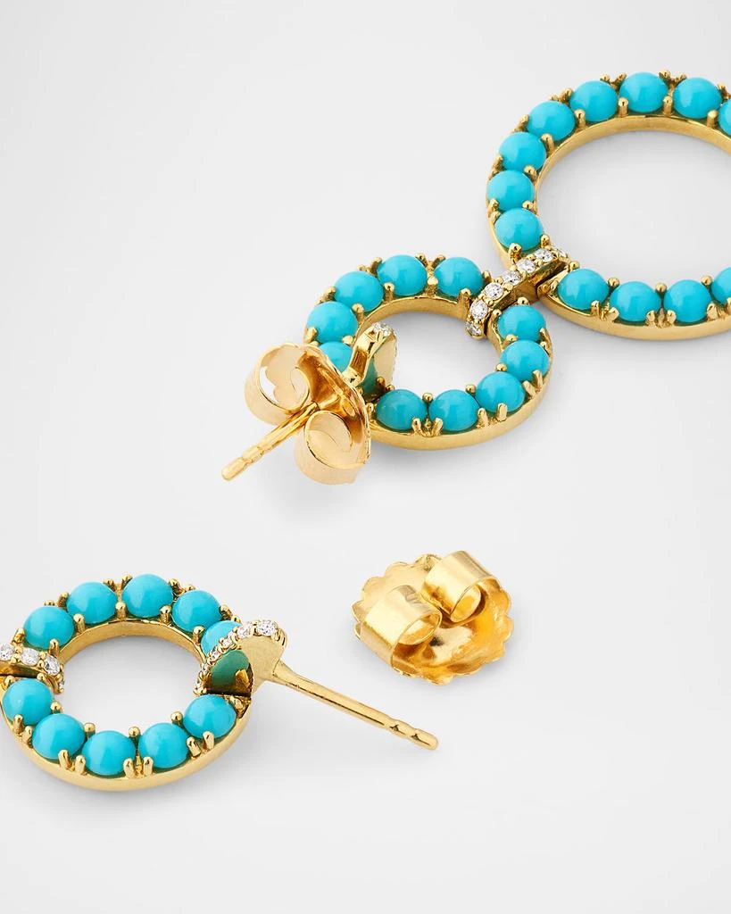 商品Goshwara|18K Yellow Gold G-One Turquoise 2-Row Drop Earrings,价格¥74188,第4张图片详细描述