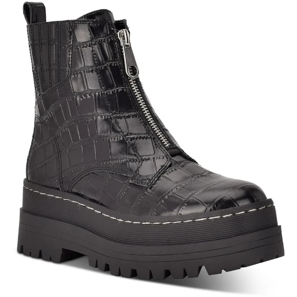 商品Marc Fisher|Marc Fisher LTD Womens Prisco2 Leather Embossed Combat & Lace-up Boots,价格¥703,第1张图片