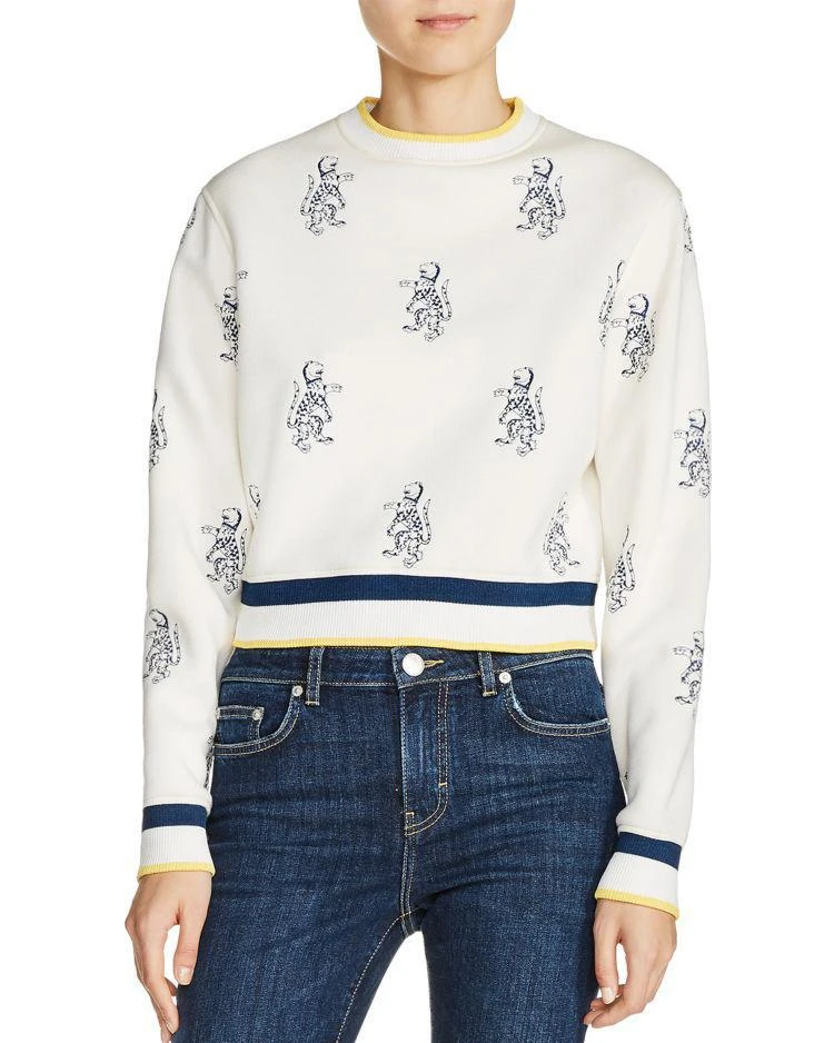 商品Maje|Tentation Leopard-Embroidered Sweatshirt,价格¥889,第1张图片