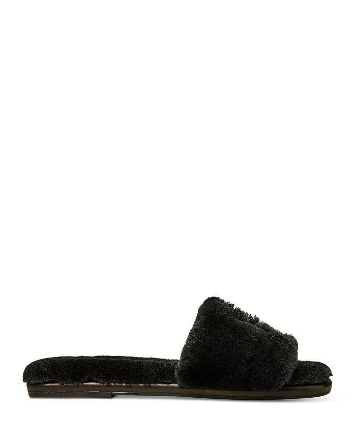 商品Tory Burch|Women's Double T Fluffy Slippers,价格¥534,第2张图片详细描述