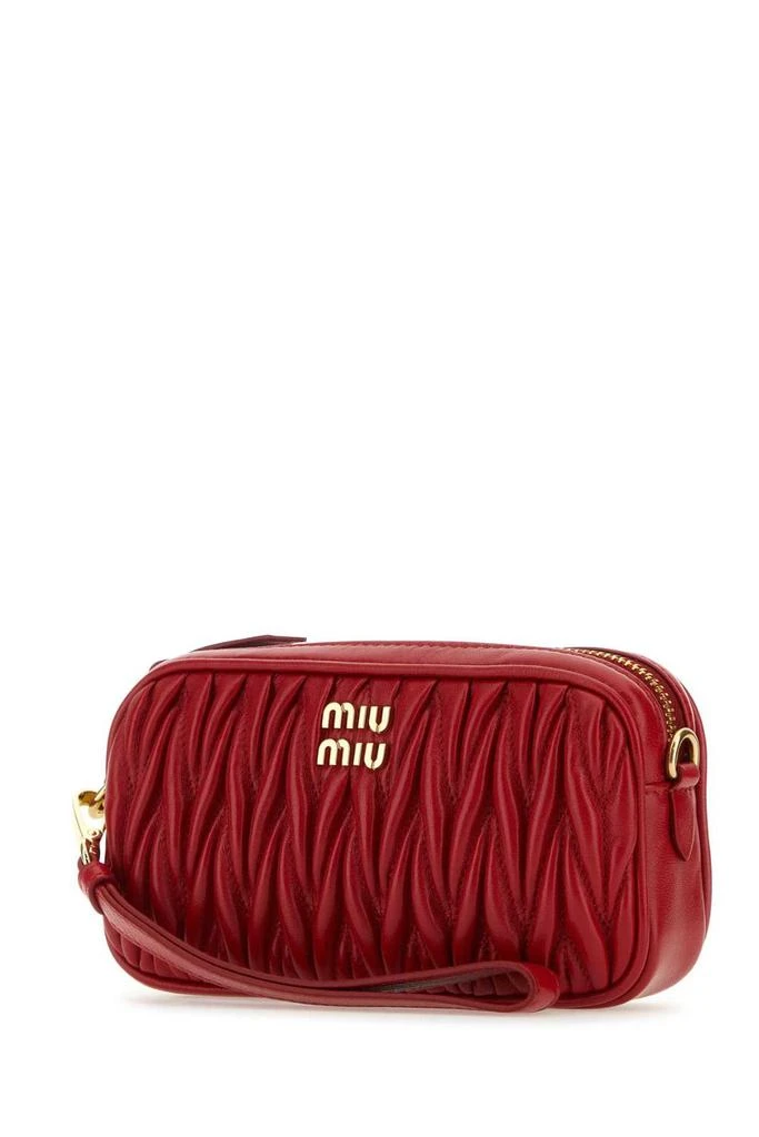 商品Miu Miu|Miu Miu Logo-Plaque Zipped Clutch Bag,价格¥5560,第3张图片详细描述