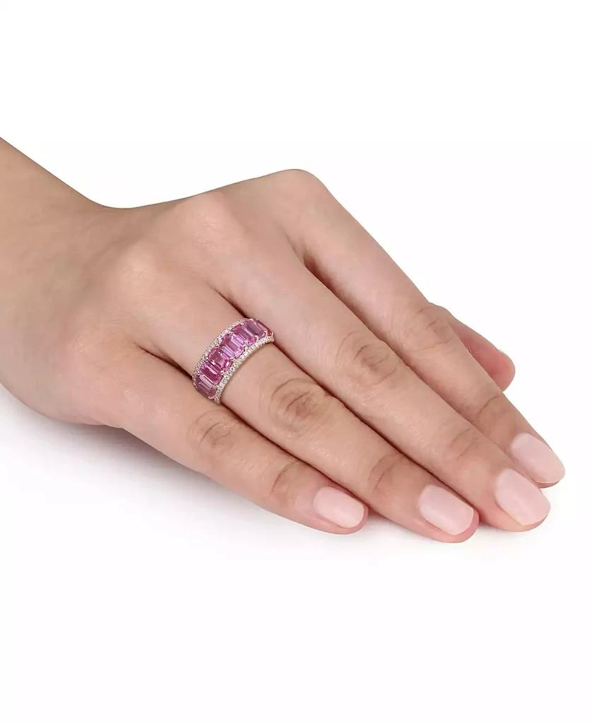 商品Macy's|Pink Sapphire (11-7/8 ct. t.w.) & Diamond (5/8 ct. t.w.) Eternity Band in 14k Gold,价格¥59058,第2张图片详细描述