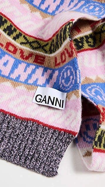 商品Ganni|图案羊毛围巾,价格¥1247,第5张图片详细描述