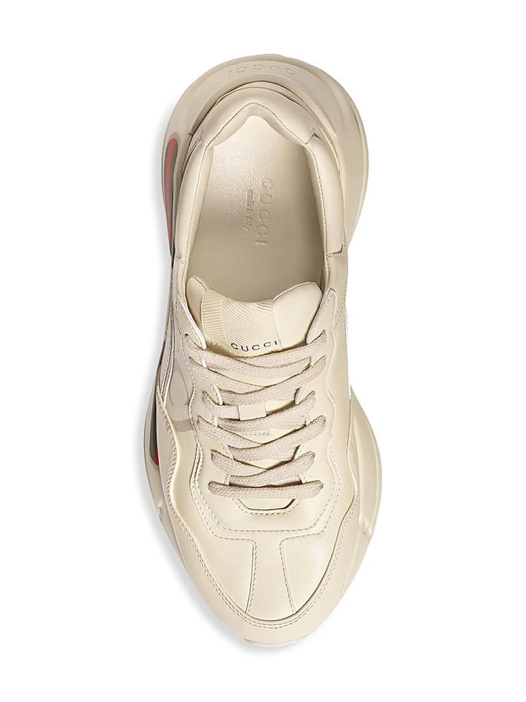 商品Gucci|Rhyton Gucci Logo Leather Sneaker,价格¥8876,第4张图片详细描述
