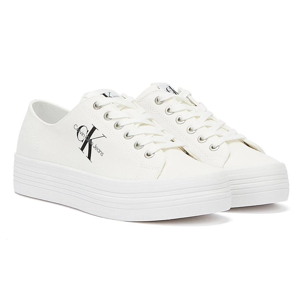 商品Calvin Klein|Calvin Klein Jeans Vulcanized Flatform Laceup Co Womens White Trainers,价格¥456,第1张图片