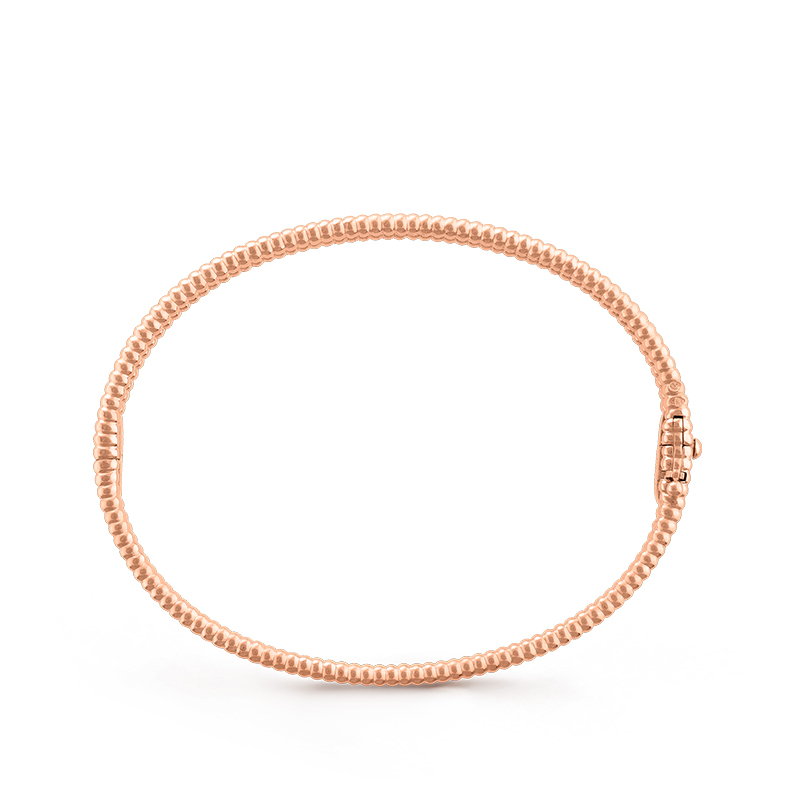 Van Cleef & Arpels/梵克雅宝 Perlée diamants系列 18K金玫瑰金镶嵌单排钻石手镯VCARP27F00商品第2张图片规格展示