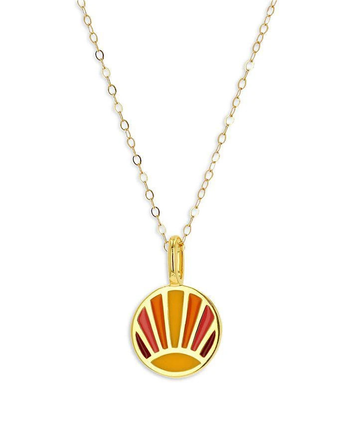 商品Rachel Reid|14K Yellow Gold Enamel Sunburst Pendant Necklace, 16-20",价格¥1959,第1张图片