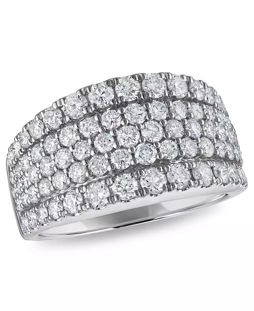 商品Macy's|Diamond 5-Row Pave Band Ring (2 ct. t.w.) in 14k White Gold,价格¥44083,第1张图片