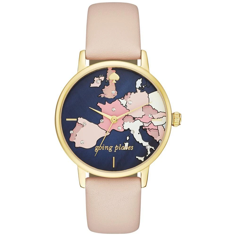 商品Kate Spade|Women's Metro Vachetta Leather Strap 腕表 34mm KSW1139,价格¥1105,第1张图片