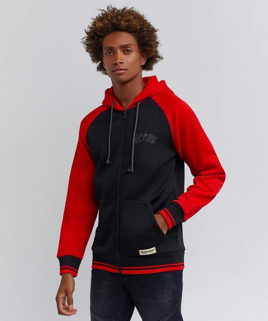 商品Reason Clothing|Basic Nash Color Block Hoodie - Red,价格¥289,第4张图片详细描述