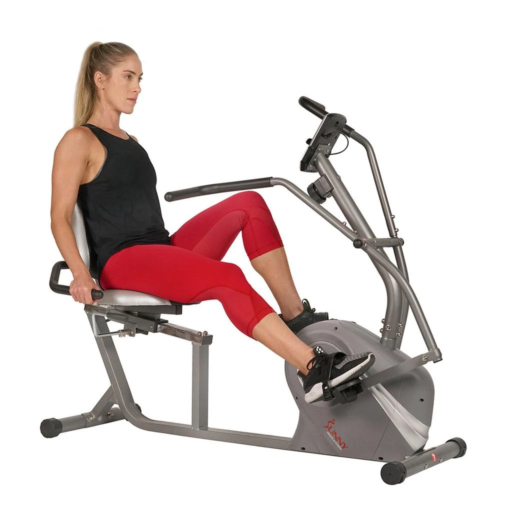 商品Sunny Health & Fitness|Cross Trainer Magnetic Recumbent Bike with Arm Exercisers,价格¥2975,第2张图片详细描述