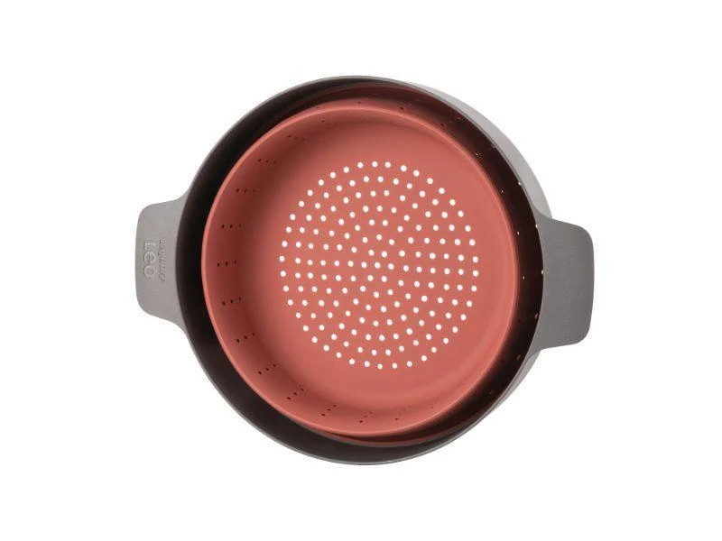 商品BergHOFF|BergHOFF Leo 10" Silicone 2-in-1 Steamer and Strainer, Pink & Grey,价格¥477,第4张图片详细描述