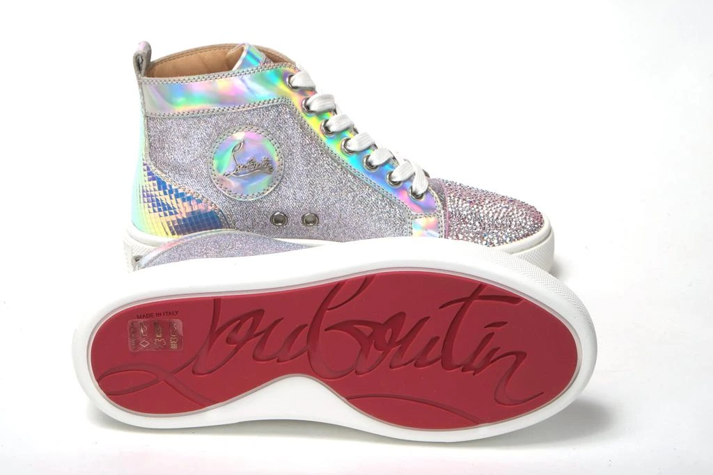 商品Christian Louboutin|Christian Louboutin Ab/Silver Super Lou Strass Fla Sneakers,价格¥5532,第4张图片详细描述