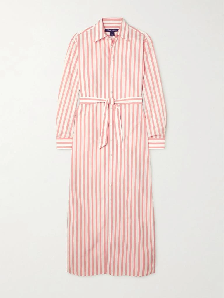 商品Ralph Lauren|Ysabella 条纹纯棉府绸衬衫式超长连衣裙  - US0,价格¥16231,第1张图片