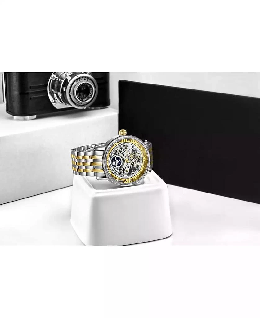 商品Stuhrling|Men's Gold - Silver Tone Stainless Steel Bracelet Watch 49mm,价格¥2109,第2张图片详细描述