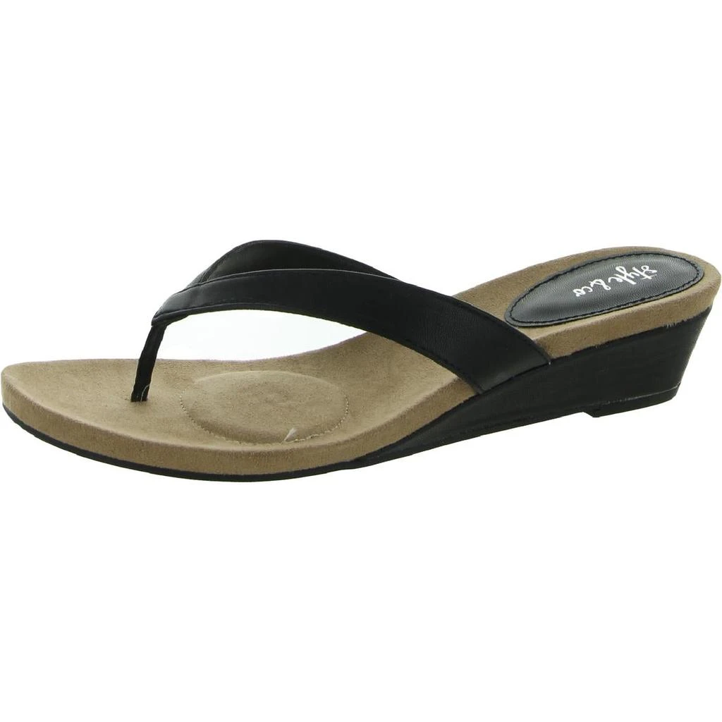 商品Style & Co|Style & Co. Womens Haloe2P Faux Leather Slip On Thong Sandals,价格¥84,第2张图片详细描述