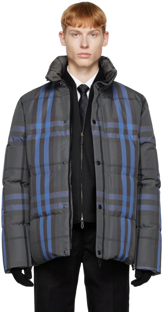 商品Burberry|Gray Check Reversible Down Jacket,价格¥11850,第1张图片