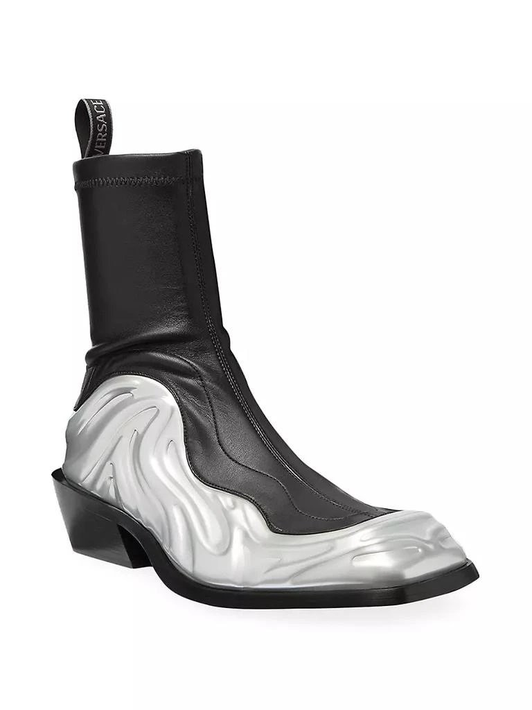 商品Versace|Two-Toned Square-Toed Boots,价格¥7540,第2张图片详细描述