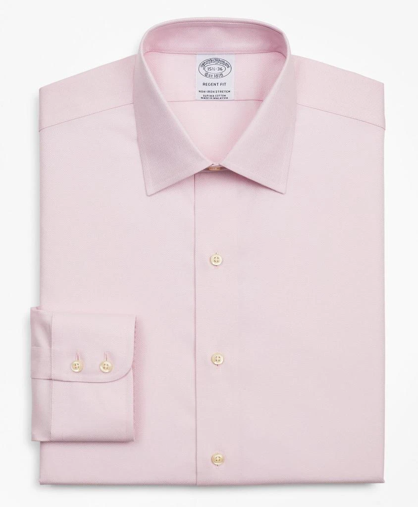 商品Brooks Brothers|Stretch Regent Regular-Fit Dress Shirt, Non-Iron Royal Oxford Ainsley Collar,价格¥413,第4张图片详细描述