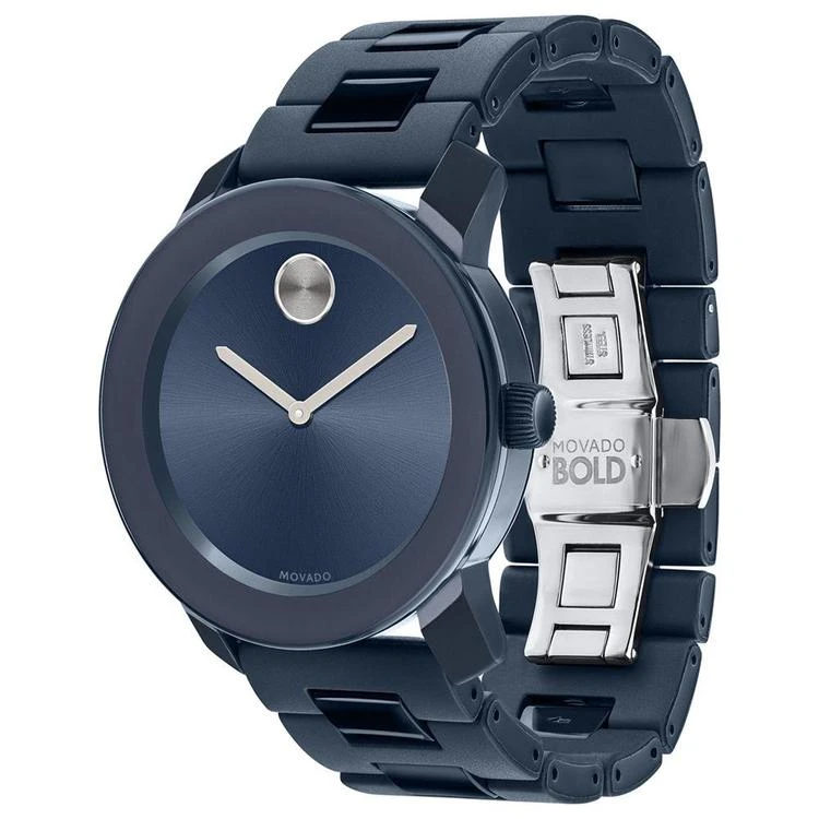 商品Movado|男士波特海军蓝腕表 42mm 3600444,价格¥3744,第2张图片详细描述