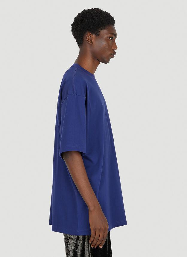 商品Balenciaga|Logo Embroidery T-Shirt in Blue,价格¥5074,第5张图片详细描述