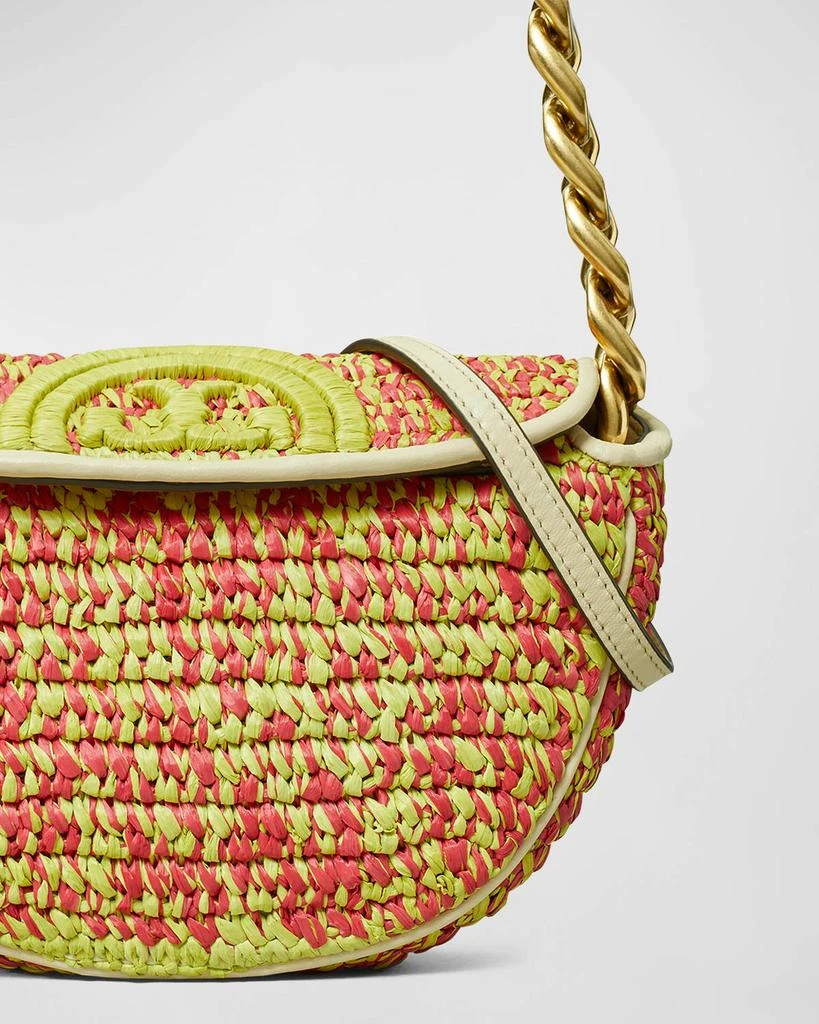 Tory Burch Fleming Mini Crochet Crescent Shoulder Bag