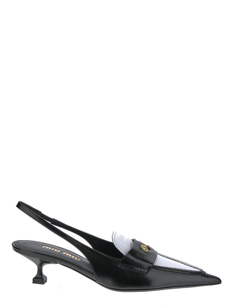 商品Miu Miu|Black Slingback Loafers,价格¥5813,第1张图片
