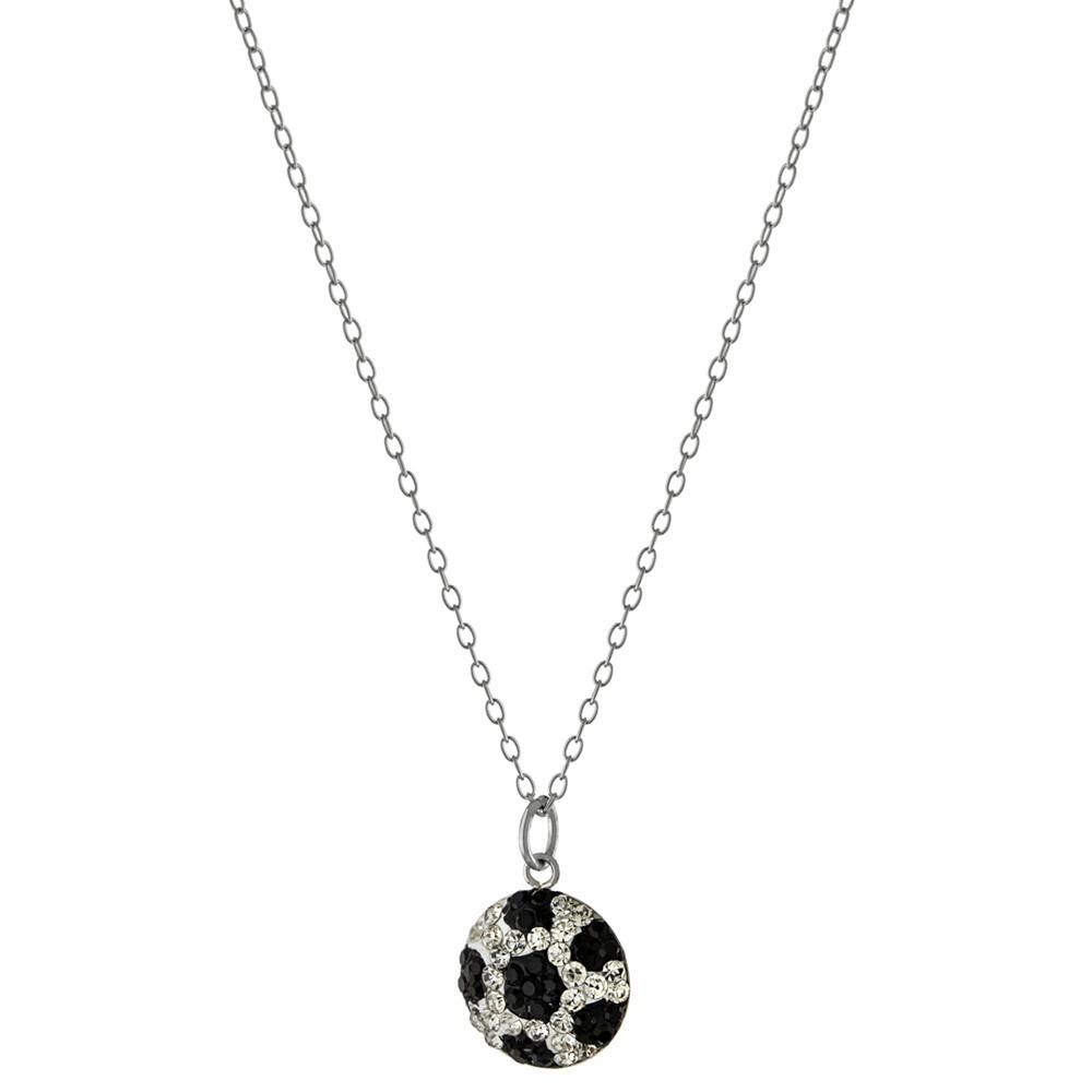 商品Giani Bernini|Crystal Soccer Ball 18" Pendant Necklace in Sterling Silver, Created for Macy's,价格¥102,第1张图片