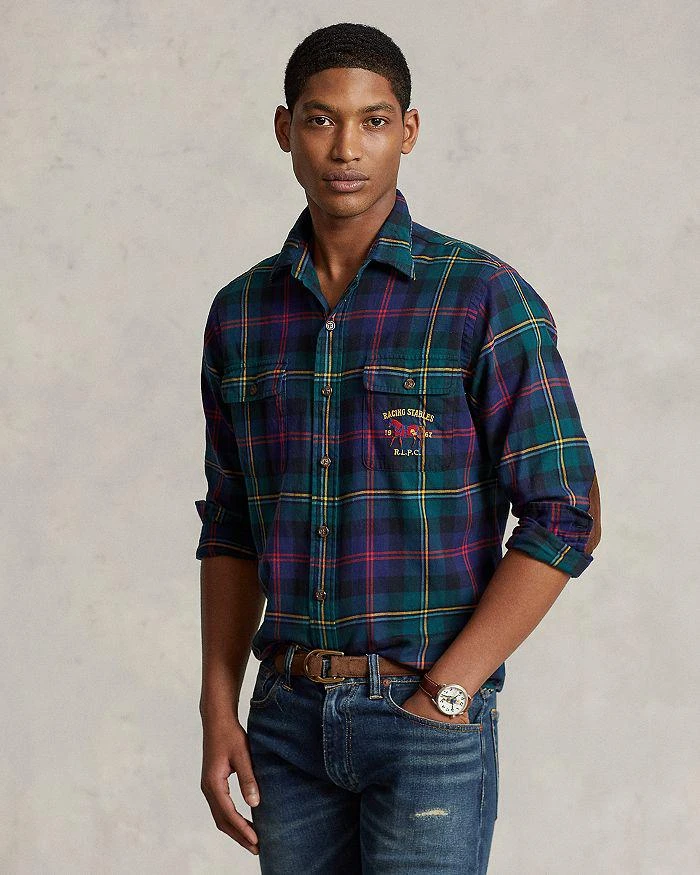 商品Ralph Lauren|Classic Fit Suede Patch Plaid Workshirt,价格¥895,第5张图片详细描述