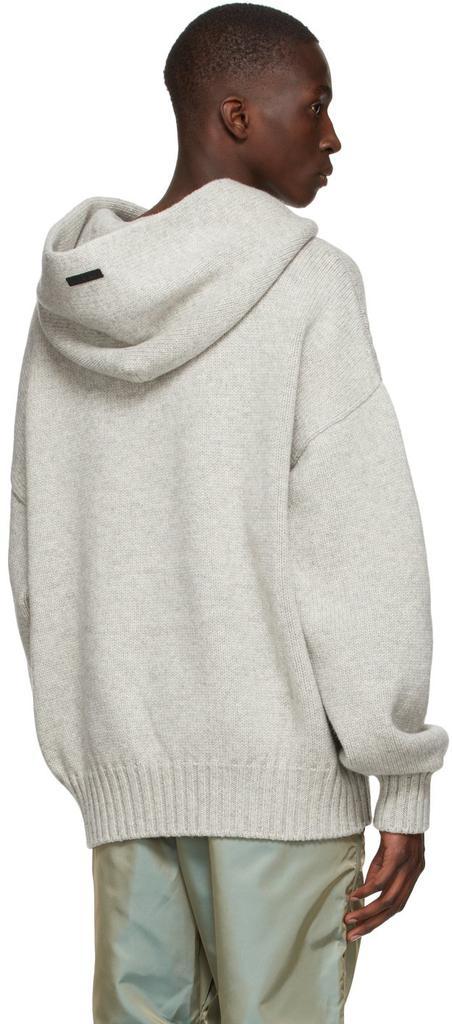 商品Fear of god|Grey Brushed Knit Hoodie,价格¥6558,第5张图片详细描述