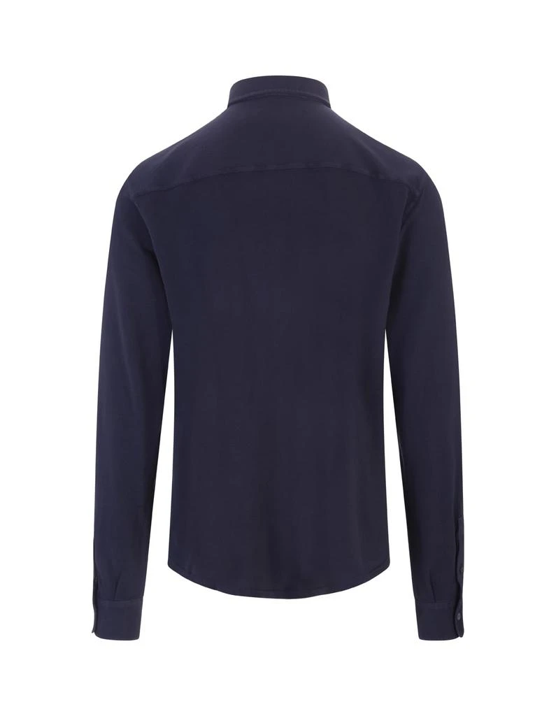 商品Fedeli|Teorema Light Piquet Shirt In Night Blue,价格¥1989,第2张图片详细描述