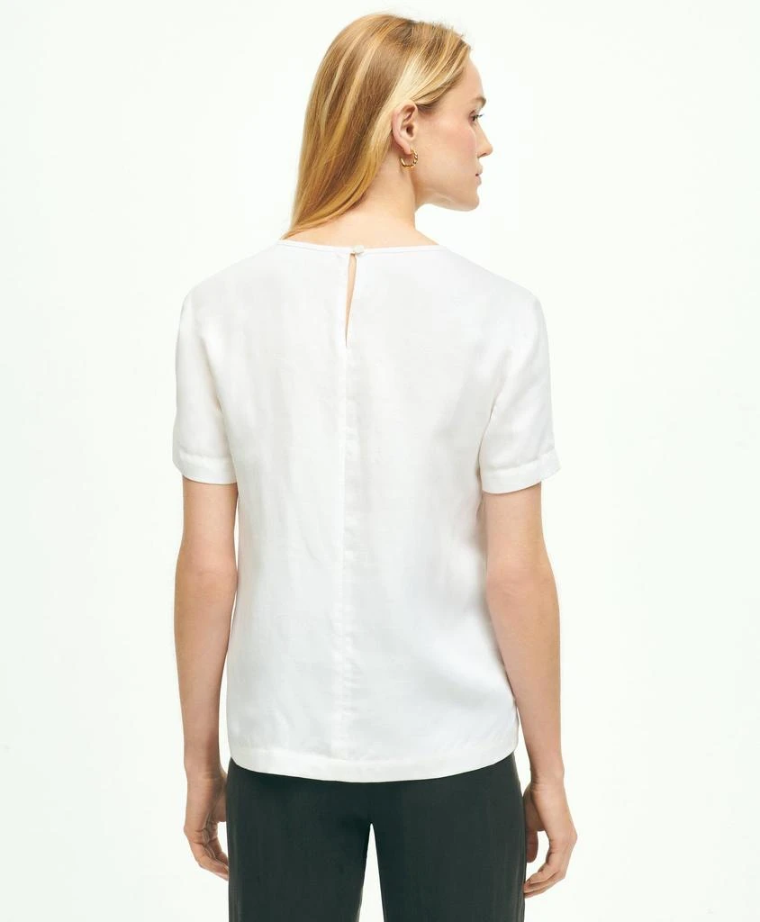 商品Brooks Brothers|Soft Icons Short-Sleeve Blouse,价格¥454,第2张图片详细描述