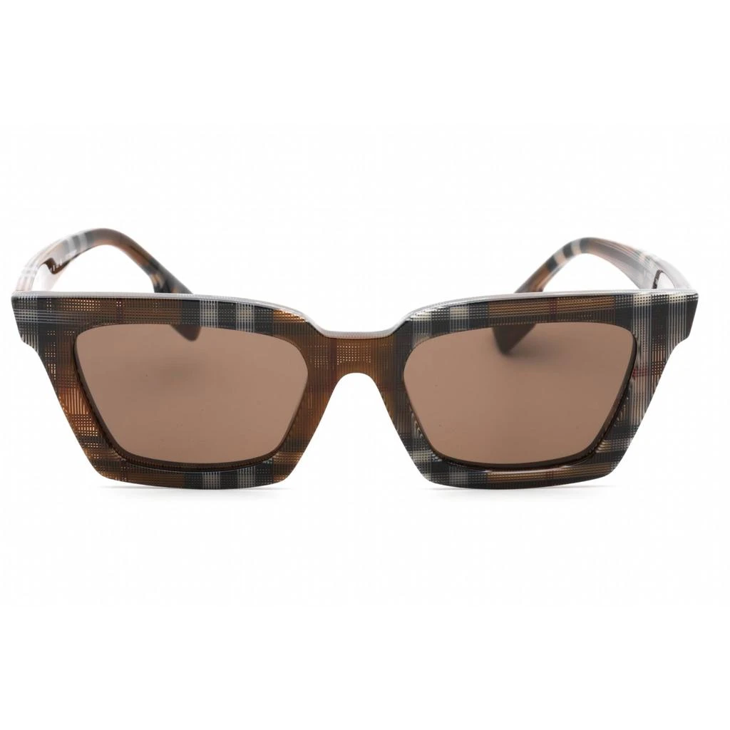 商品Burberry|Burberry Women's Sunglasses - Check Brown Rectangular Shape Frame | 0BE4392U 396673,价格¥1067,第2张图片详细描述