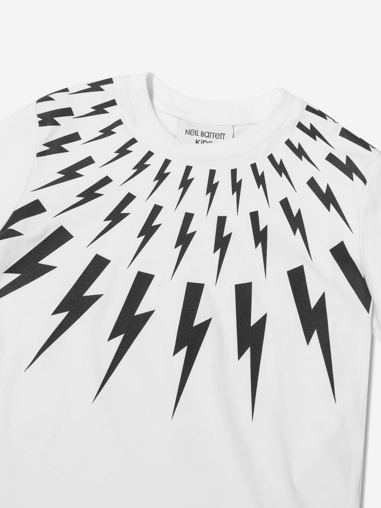 Neil Barrett White Boys Lightning Bolt Print T-Shirt商品第3张图片规格展示