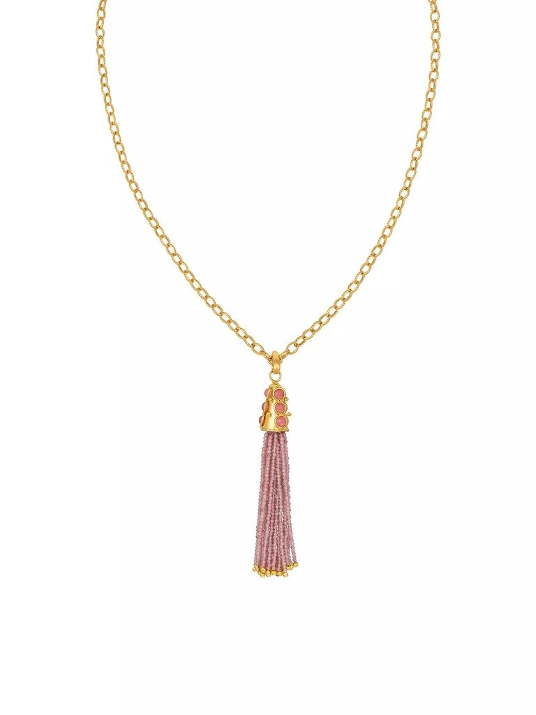 商品Sylvia Toledano|Gio 22K-Gold-Plated & Pink Jade Tassel Pendant Necklace,价格¥2624,第1张图片