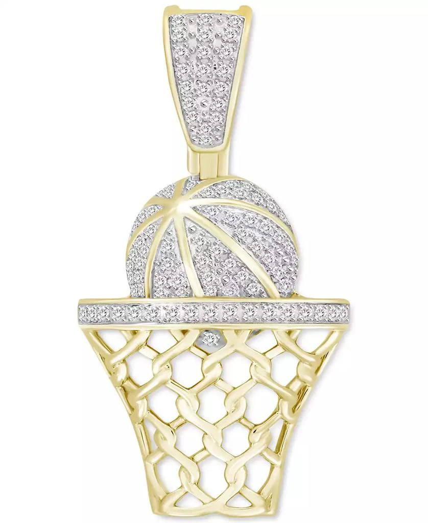 商品Macy's|Men's Diamond Basketball Hoop Pendant (1/5 ct. t.w.) in 10k Gold,价格¥4338,第1张图片