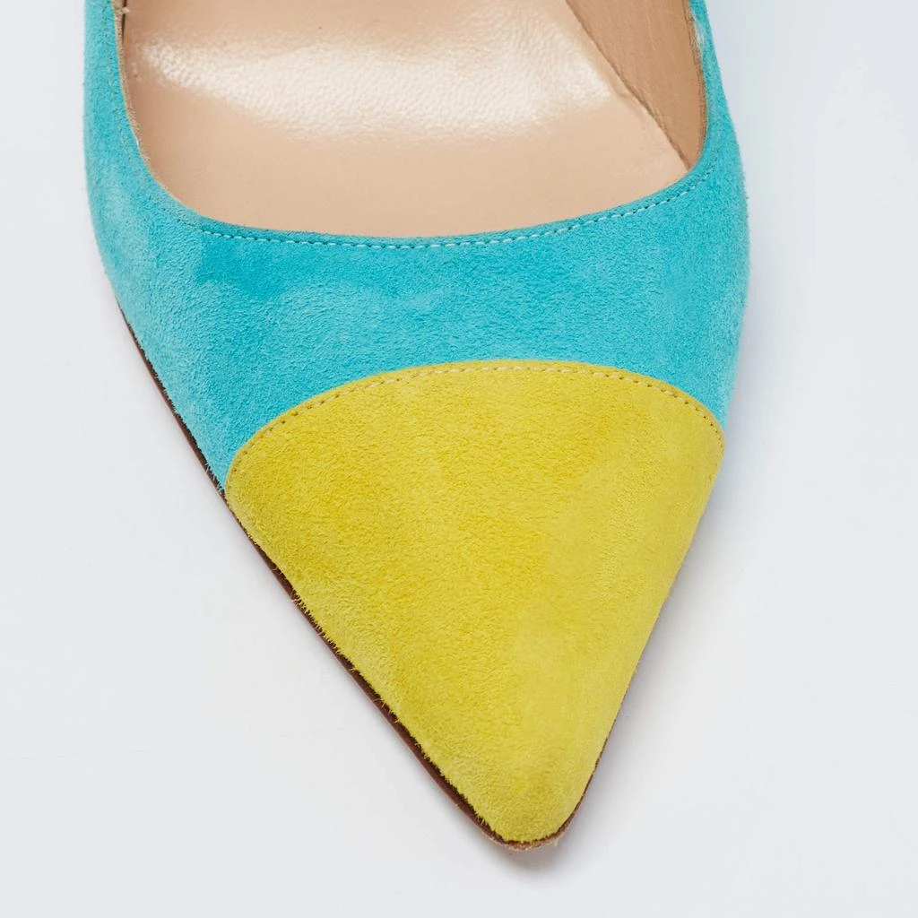 Manolo Blahnik Blue/Green Suede  Bipunta Pointed Toe Pumps Size 38 商品