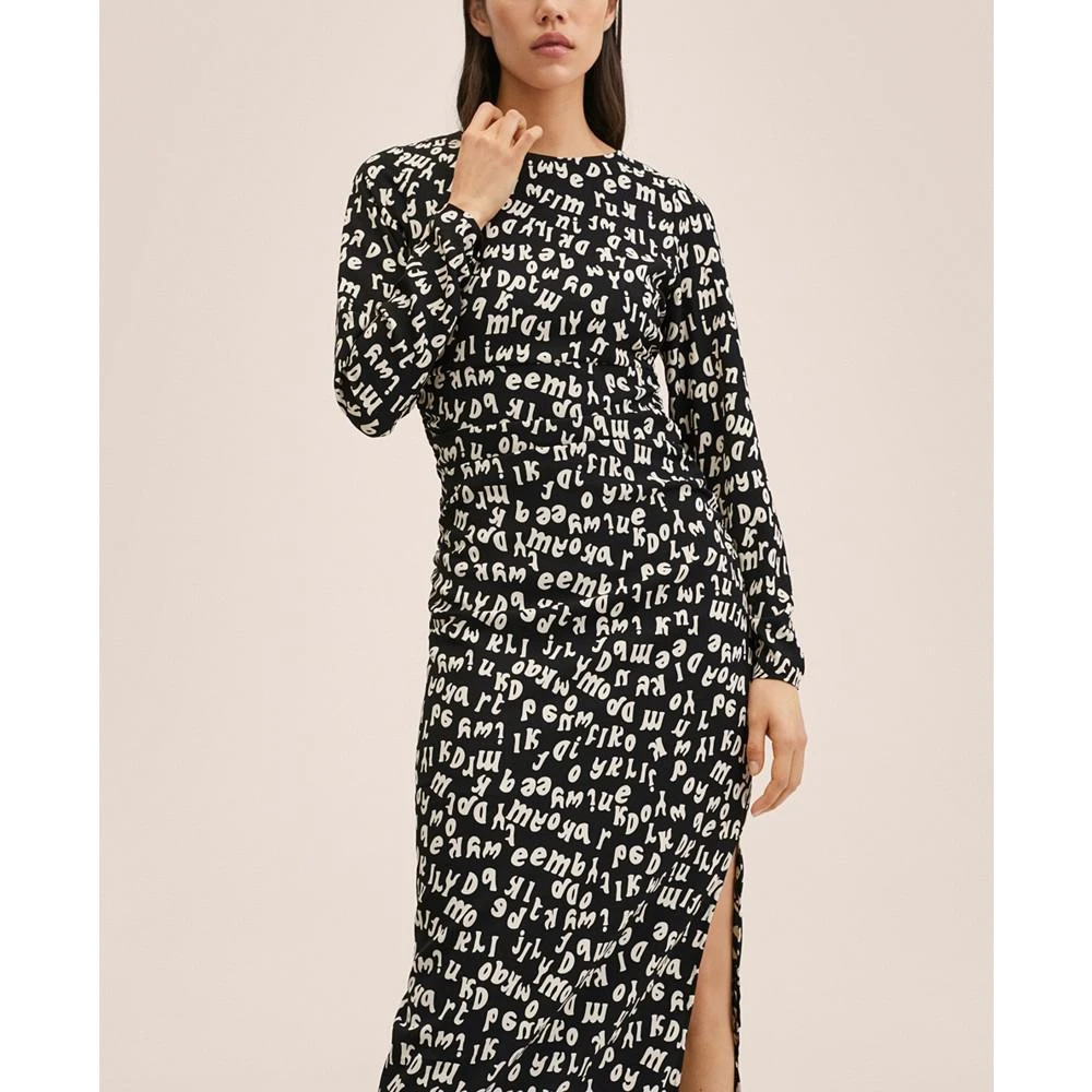 商品Mango|Women's Printed Ruched Dress,价格¥297,第2张图片详细描述