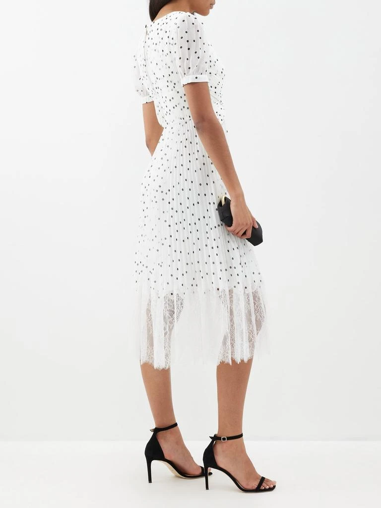 商品Self Portrait|Polka-dot pleated chiffon midi dress,价格¥1052,第2张图片详细描述
