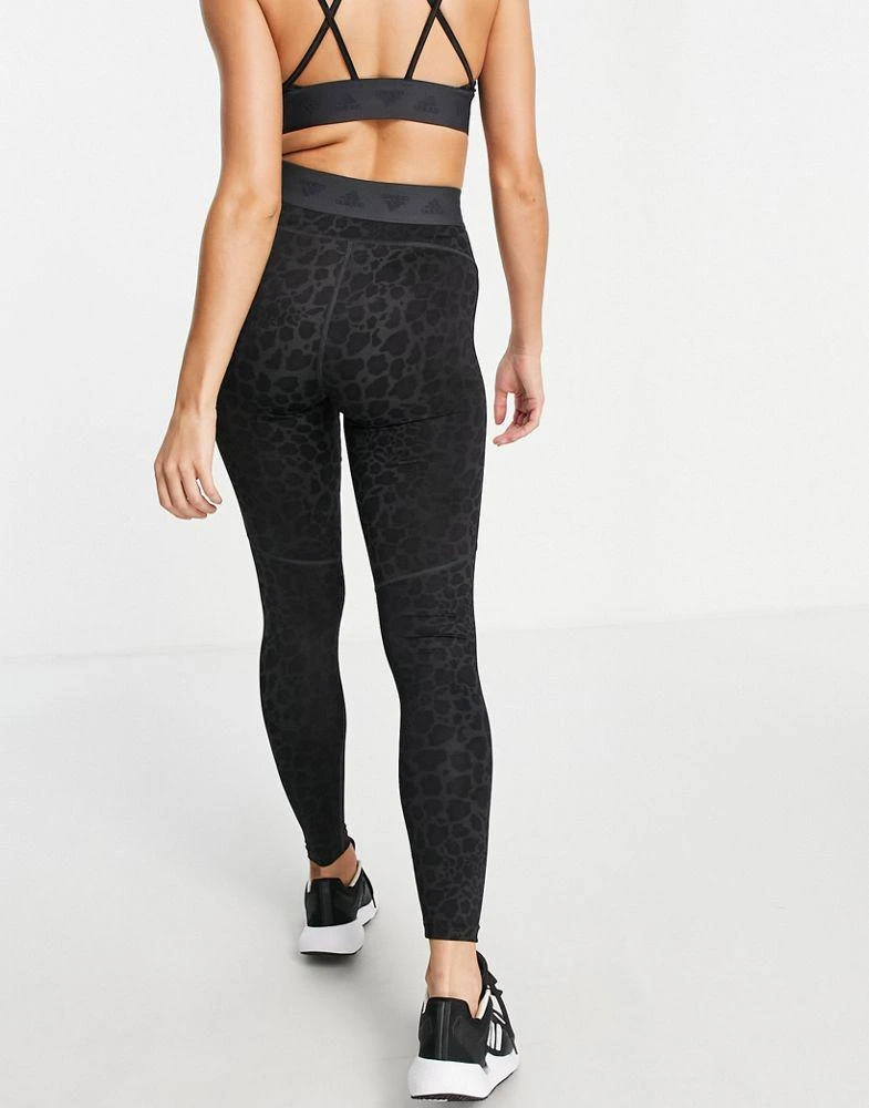 商品Adidas|adidas Training leggings with insert detail in black leopard print,价格¥327,第3张图片详细描述