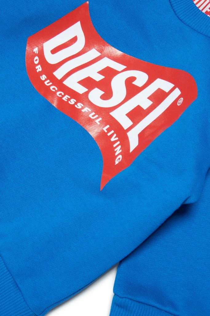商品Diesel|Sannyb Sweat-shirt  Blue Crew-neck Cotton Sweatshirt With Logo In wave Version,价格¥530,第3张图片详细描述