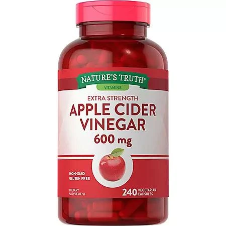 商品Nature's Truth|Nature's Truth Apple Cider Vinegar 600 mg Extra Strength Capsules, 240 ct.,价格¥127,第1张图片