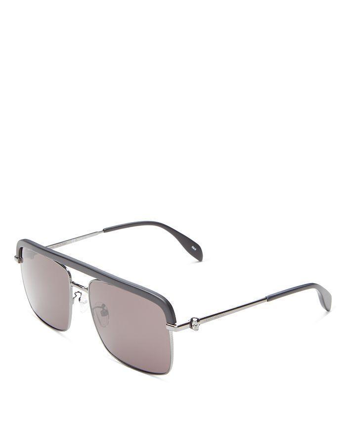 商品Alexander McQueen|Men's Brow Bar Aviator Sunglasses, 59mm,价格¥2079,第5张图片详细描述